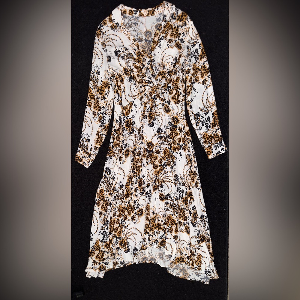 Free People Tough Love Shirt Dress Floral Midi Bohemian Floral Sz12 - Picture 7 of 16
